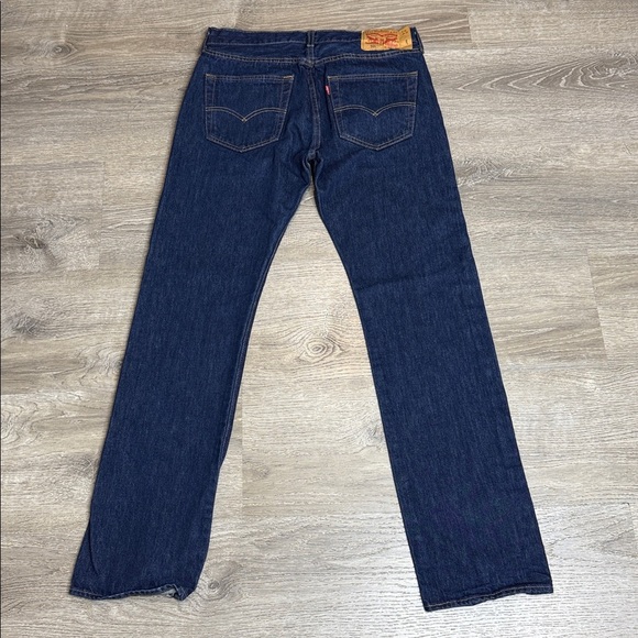 Levi’s 501 Shrink-to-Fit Men’s Button-Fly Straight Leg Jeans Dark Blue Sz 32x32 - Picture 8 of 12